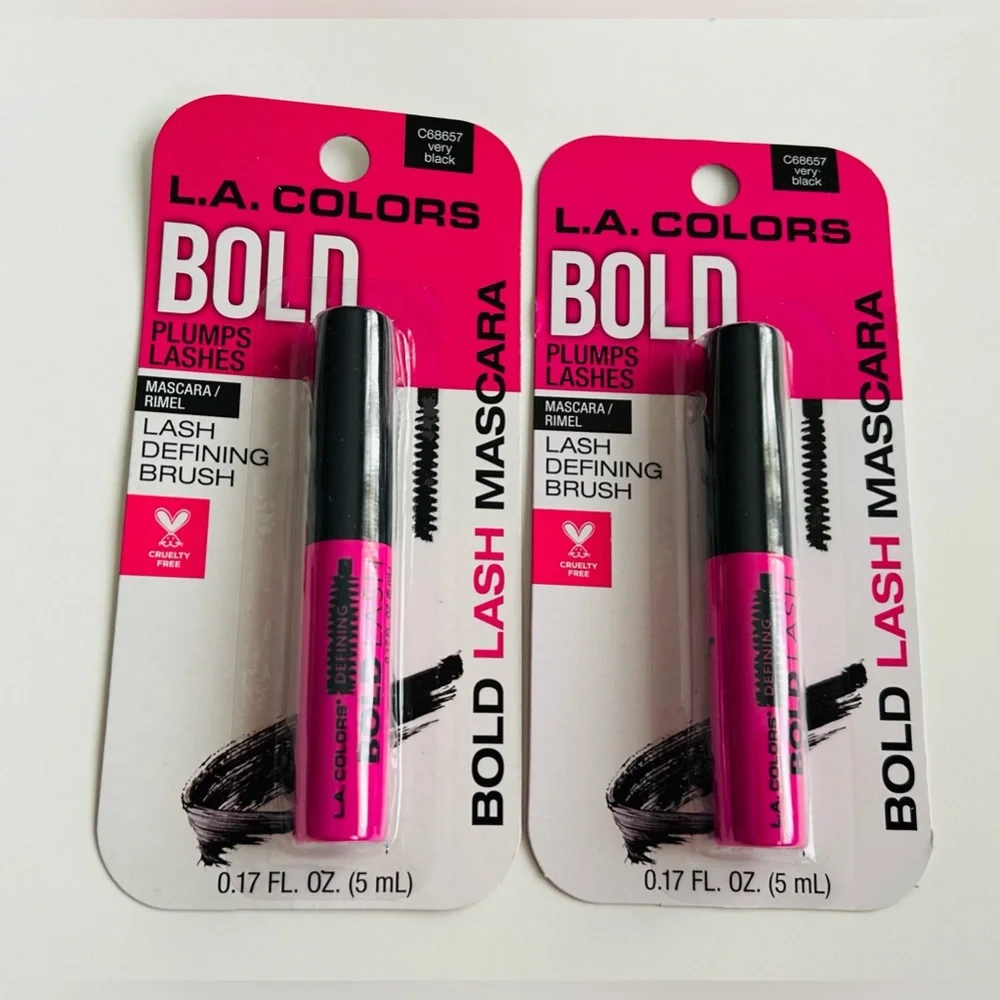 New Two L.A. Colors Mascara Very Black Plumps Lashes 0.17 oz (5 mL) Bold Lash